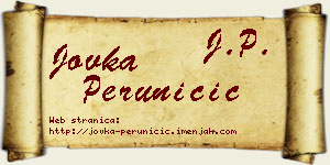 Jovka Peruničić vizit kartica